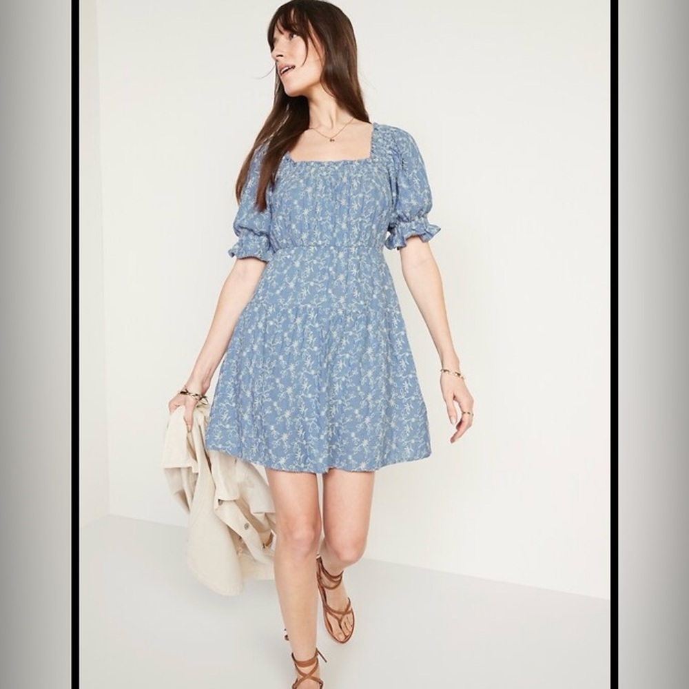 Old Navy Blue Floral Midi Dress